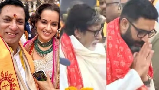  Kangana Ranaut reunites with Madhur, Amitabh, and Abhishek Bachchan spotted at Ayodhya’s Ram Temple