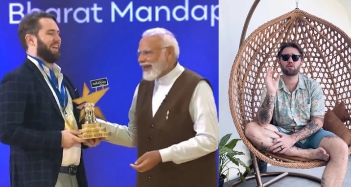 American Drew Hicks, Fluent in Bhojpuri, Receives Award from PM Modi