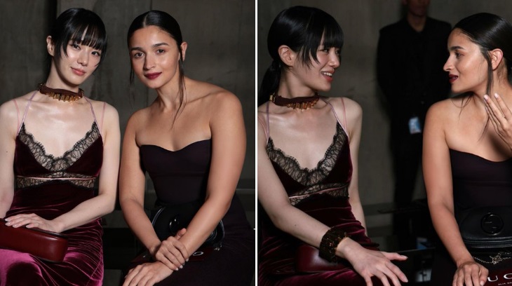 Alia Bhatt Poses with Demi Moore and South Korean Actor Park Gyu-young at Gucci Event in London