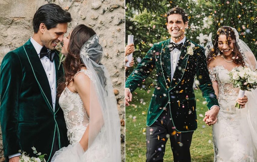  Sidhartha Mallya Weds Jasmine in England, Stuns as a Dapper Groom in Green Velvet Tuxedo