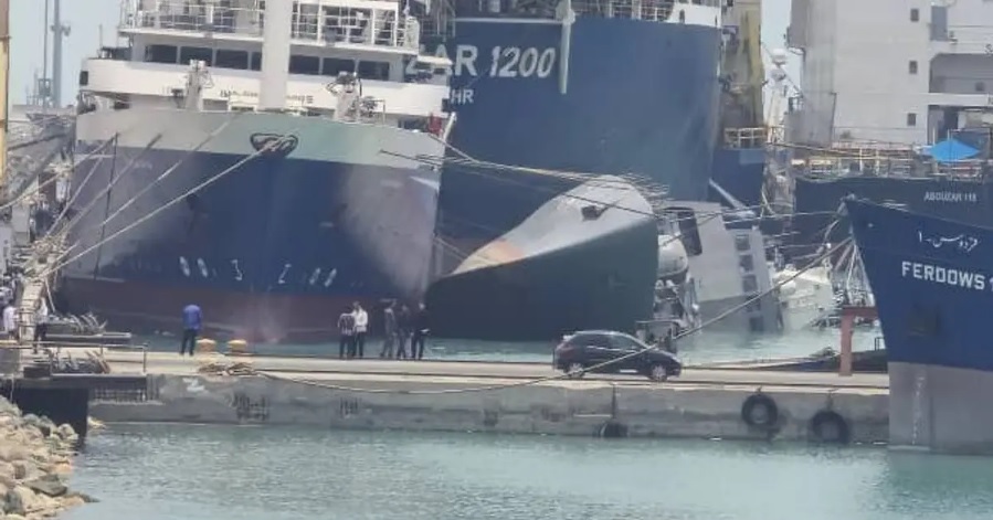 Iranian Warship Capsizes During Repairs Off Bandar Abbas Port