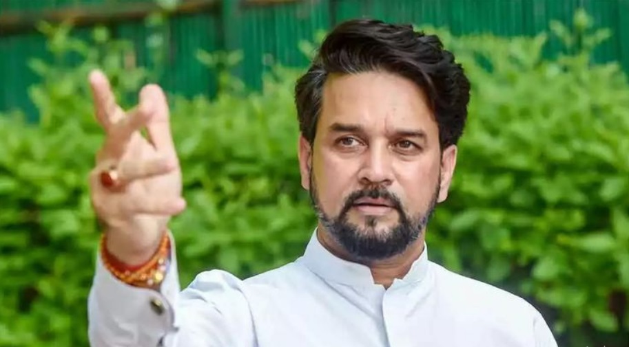 BJP lawmaker Anurag Thakur speaking in the Lok Sabha.