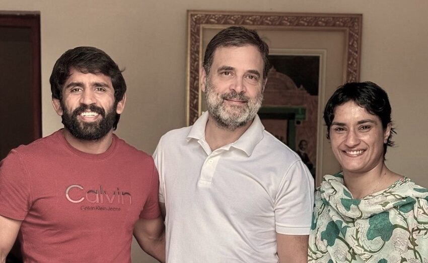  Phogat and Punia Meet Rahul Gandhi, Likely to Contest on Congress Ticket