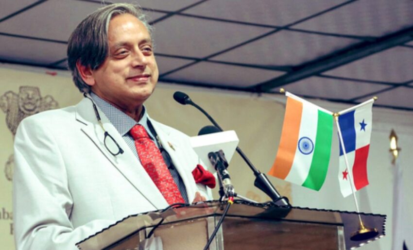 Shashi Tharoor’s India Team Shows Pakistani Army Photos at Terrorist Funeral to Panama Leader