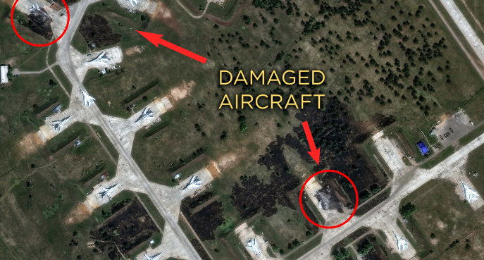 Satellite Imagery Shows Damage to Two Russian Air Bases After Ukrainian Drone Strikes